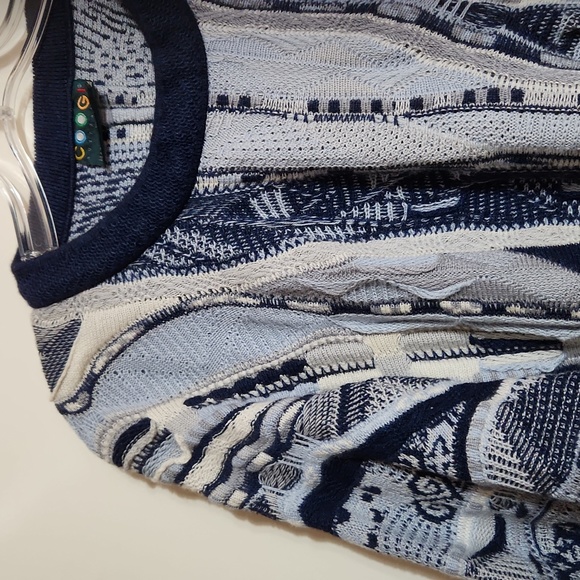 Coogi Australian XL Casmere Silk Pullover Tones of Blue Sweater Vintage 90s - Picture 3 of 12